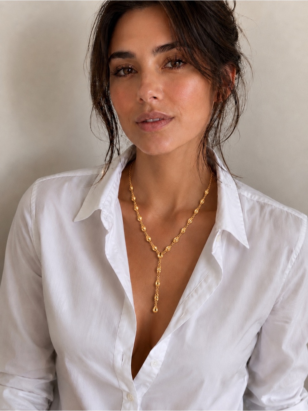 Sterling Silver Vermeil Lariat DBJ 925 Citrine Necklace PRETTY